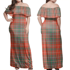 MacDougall Ancient Tartan Off Shoulder Long Dress