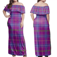 Jackson Tartan Off Shoulder Long Dress