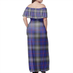 Kinnaird Tartan Off Shoulder Long Dress