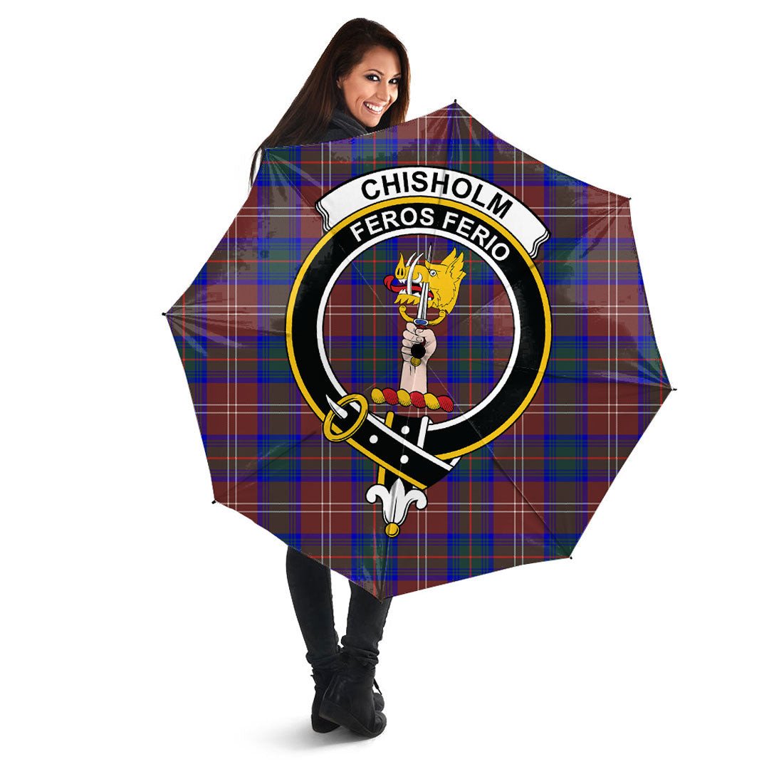 Chisholm Hunting Modern Tartan Crest Umbrella