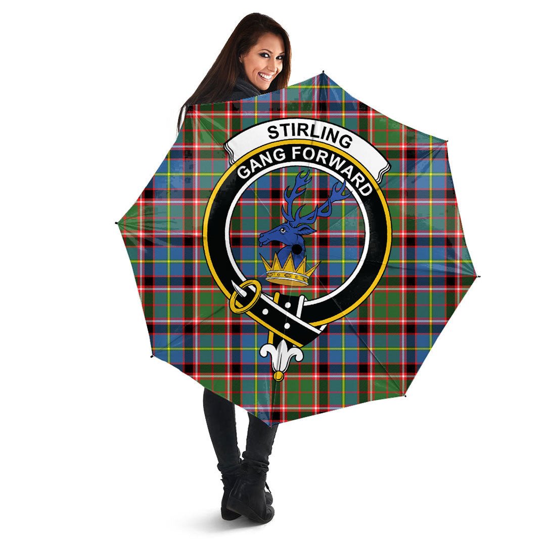 Stirling Bannockburn District Tartan Crest Umbrella