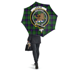 Leslie Hunting Tartan Crest Umbrella