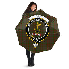 Gray Tartan Crest Umbrella