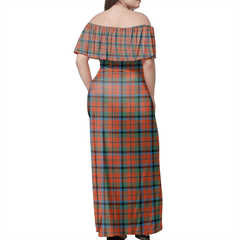 MacNaughton Ancient Tartan Off Shoulder Long Dress