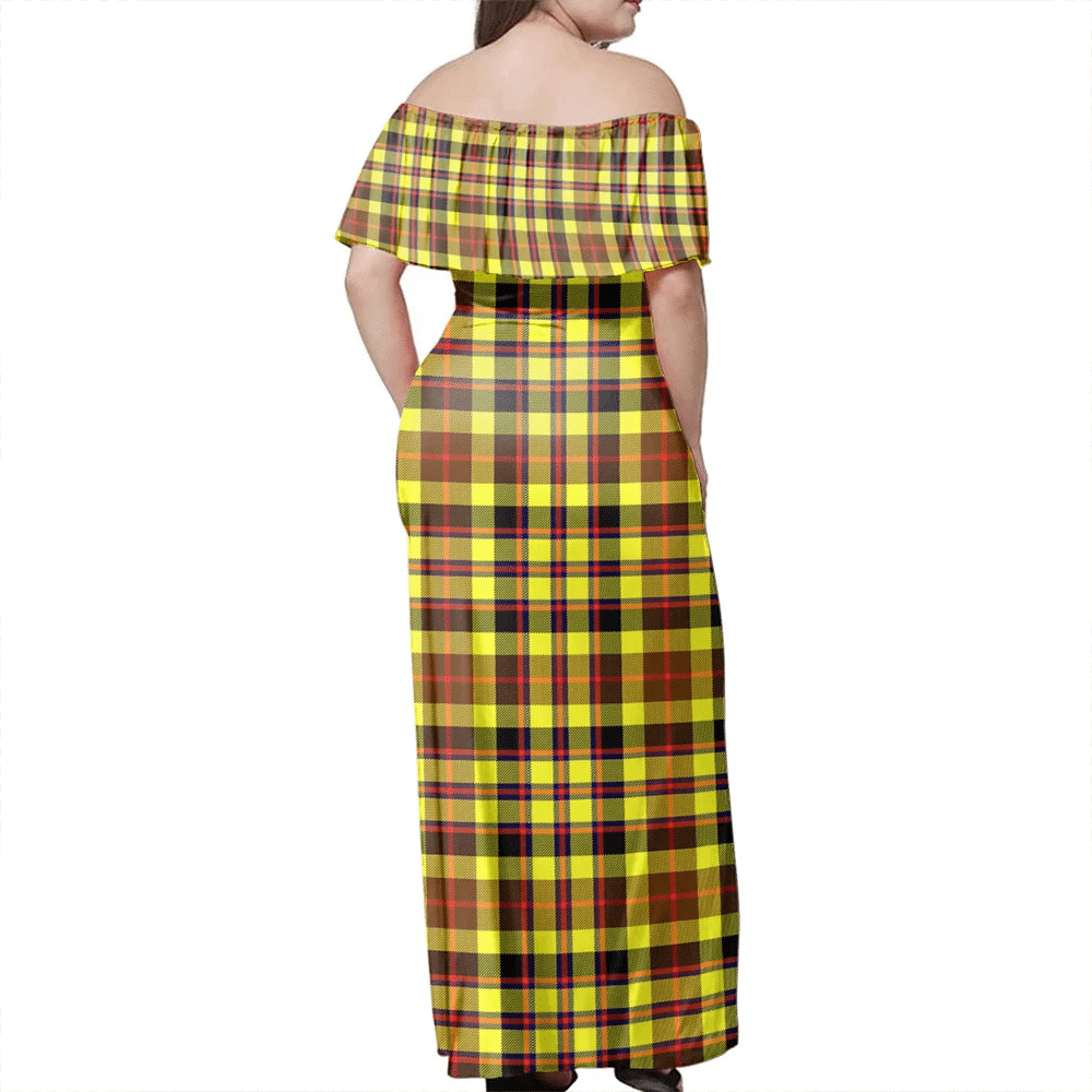 Jardine Tartan Off Shoulder Long Dress