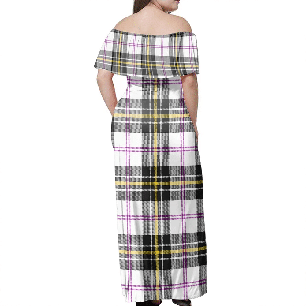 MacPherson Dress Modern Tartan Off Shoulder Long Dress