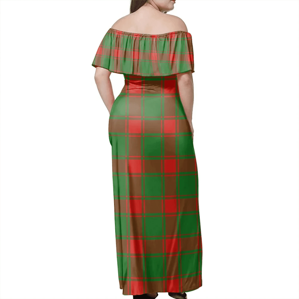 Middleton Modern Tartan Off Shoulder Long Dress