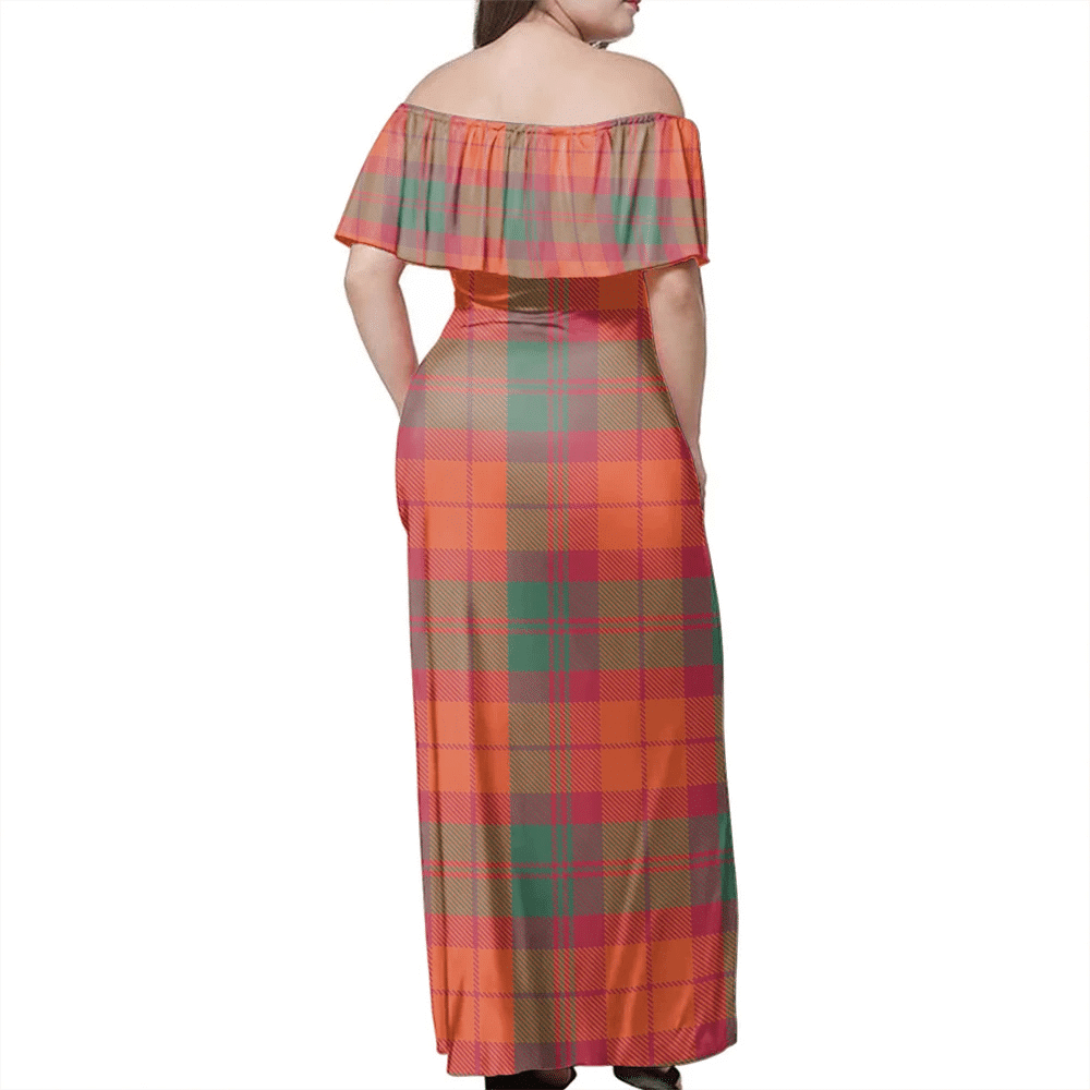 MacNab Ancient Tartan Off Shoulder Long Dress