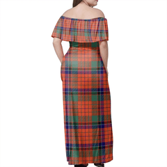 Nicolson Ancient Tartan Off Shoulder Long Dress