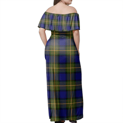 More (Muir) Tartan Off Shoulder Long Dress