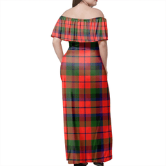 MacNaughton Modern Tartan Off Shoulder Long Dress
