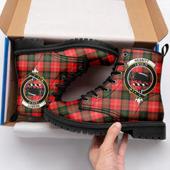 Nesbitt Modern Tartan Crest Leather Boots