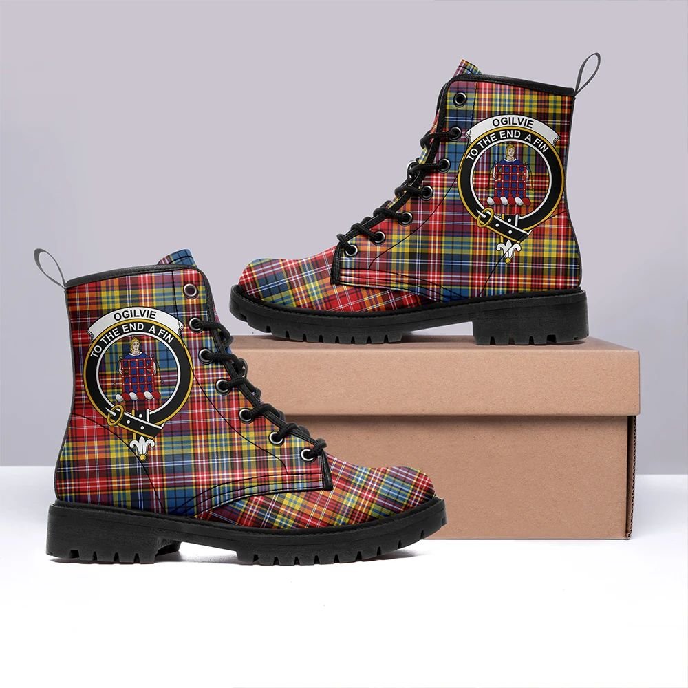 Ogilvie Of Airlie Ancient Tartan Crest Leather Boots