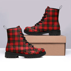 Wallace Hunting - Red Tartan Leather Boots