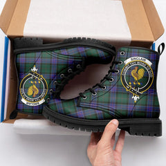 Sinclair Hunting Modern Tartan Crest Leather Boots