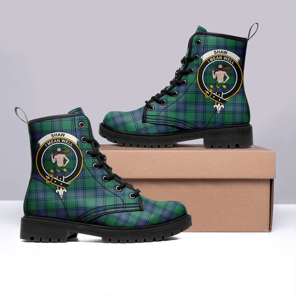 Shaw Ancient Tartan Crest Leather Boots