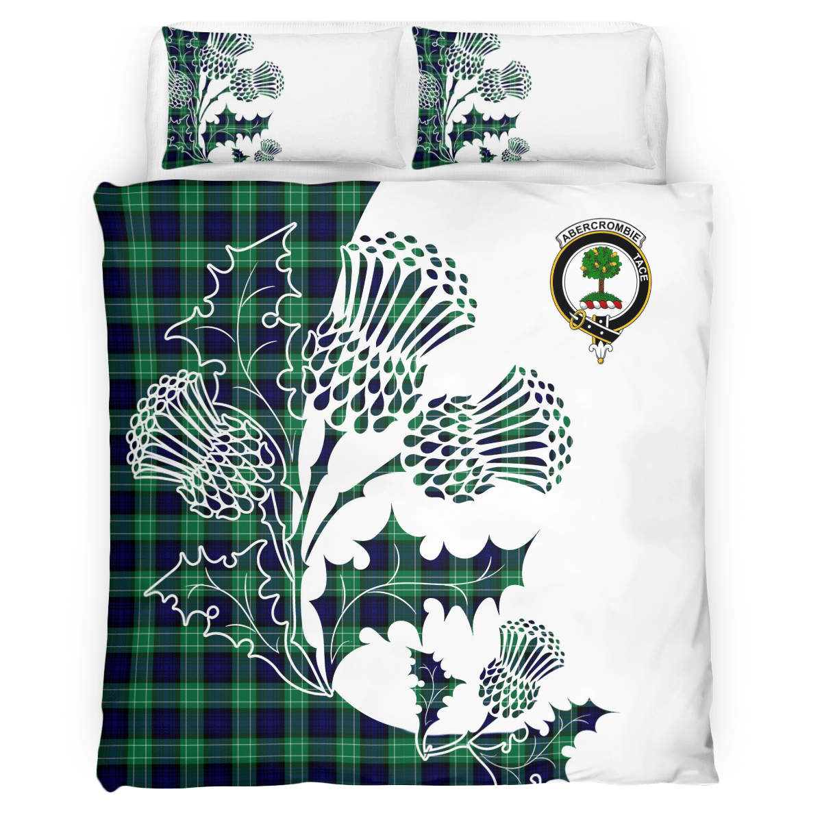 Abercrombie Tartan Crest Bedding Set - Thistle Style