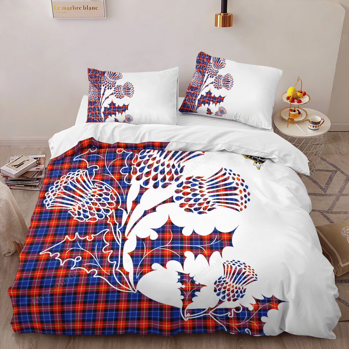 Anstruther Tartan Crest Bedding Set - Thistle Style