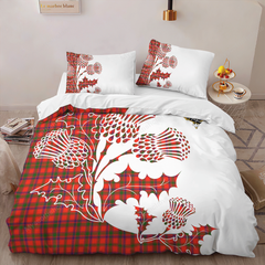 Bain Tartan Crest Bedding Set - Thistle Style