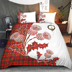 Bain Tartan Crest Bedding Set - Thistle Style