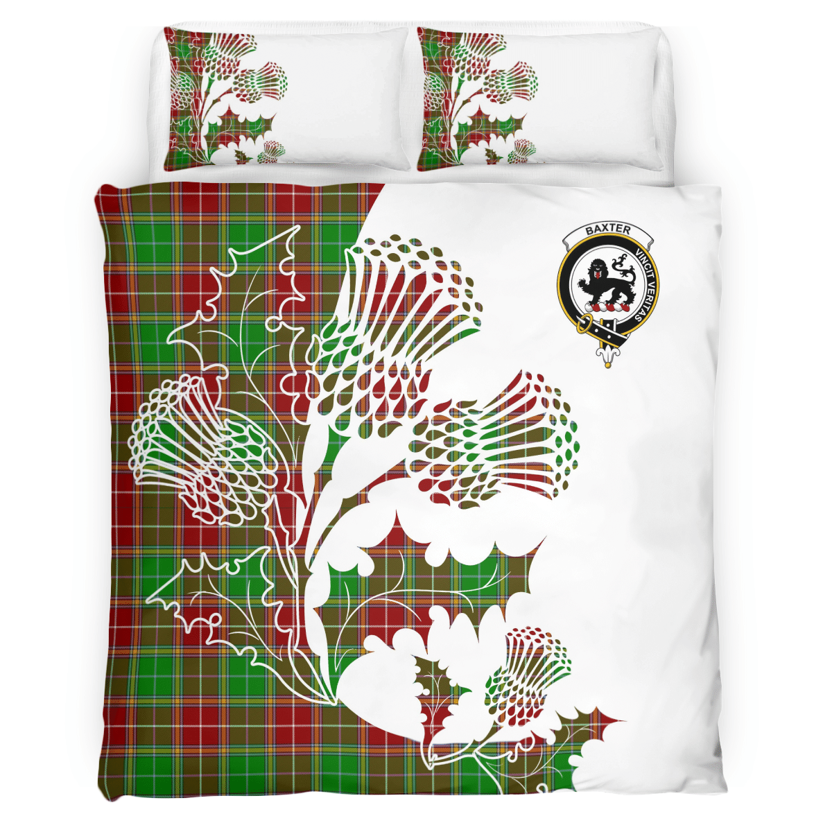 Baxter Tartan Crest Bedding Set - Thistle Style