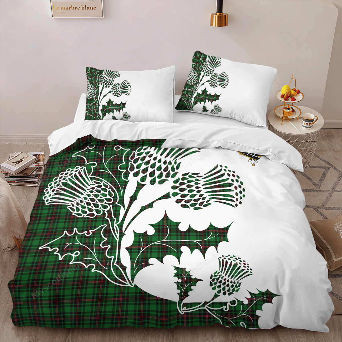 Beveridge Tartan Crest Bedding Set - Thistle Style