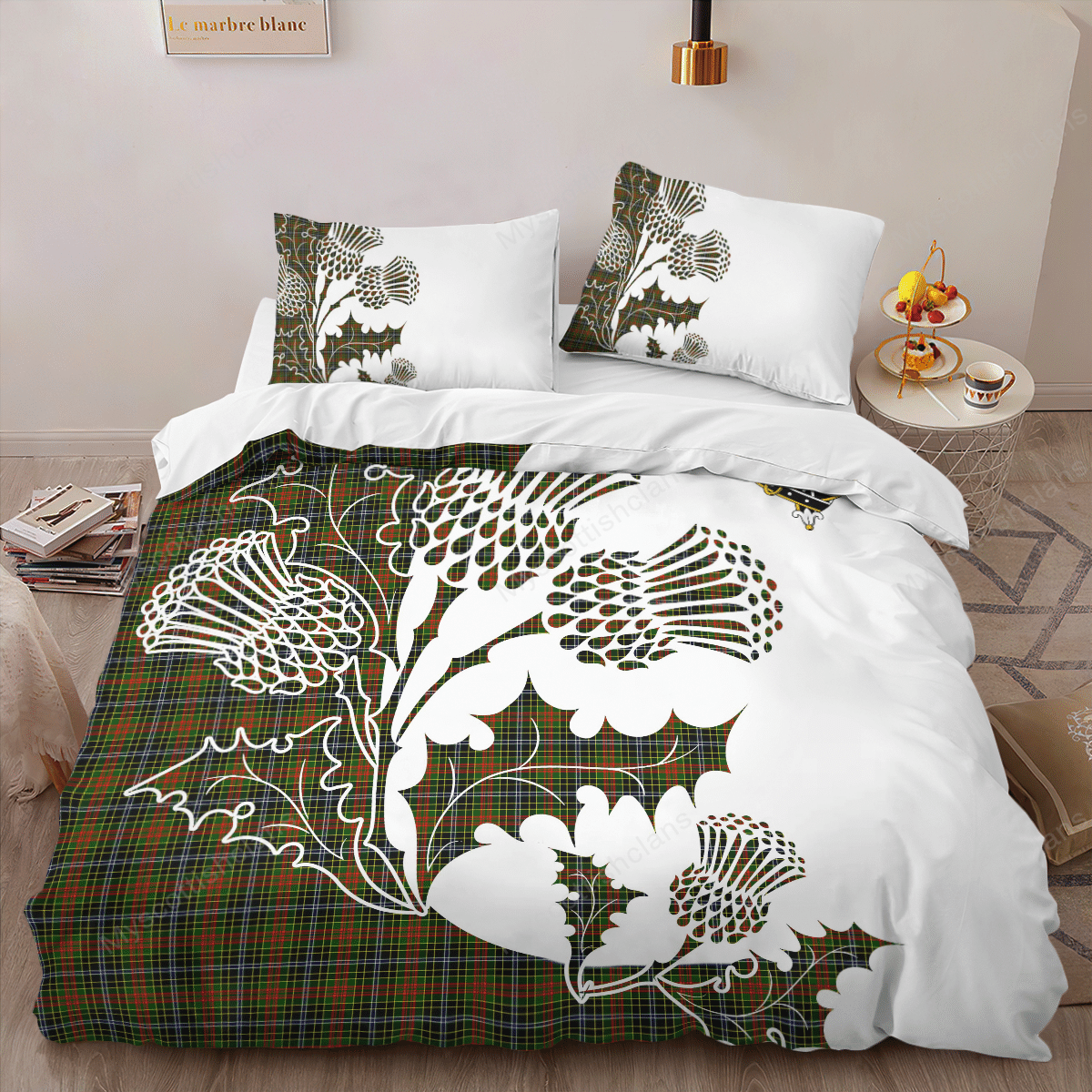 Brisbane Tartan Crest Bedding Set - Thistle Style