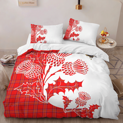 Burnett Tartan Crest Bedding Set - Thistle Style