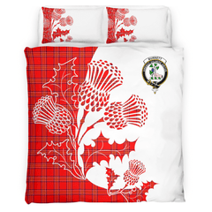 Burnett Tartan Crest Bedding Set - Thistle Style