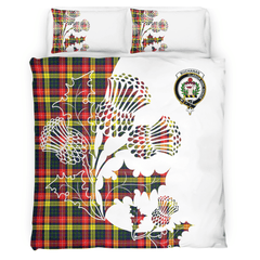 Buchanan Tartan Crest Bedding Set - Thistle Style