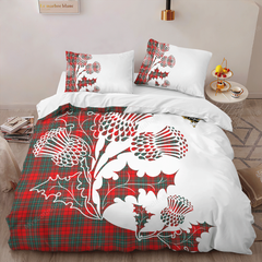 Cumming Tartan Crest Bedding Set - Thistle Style