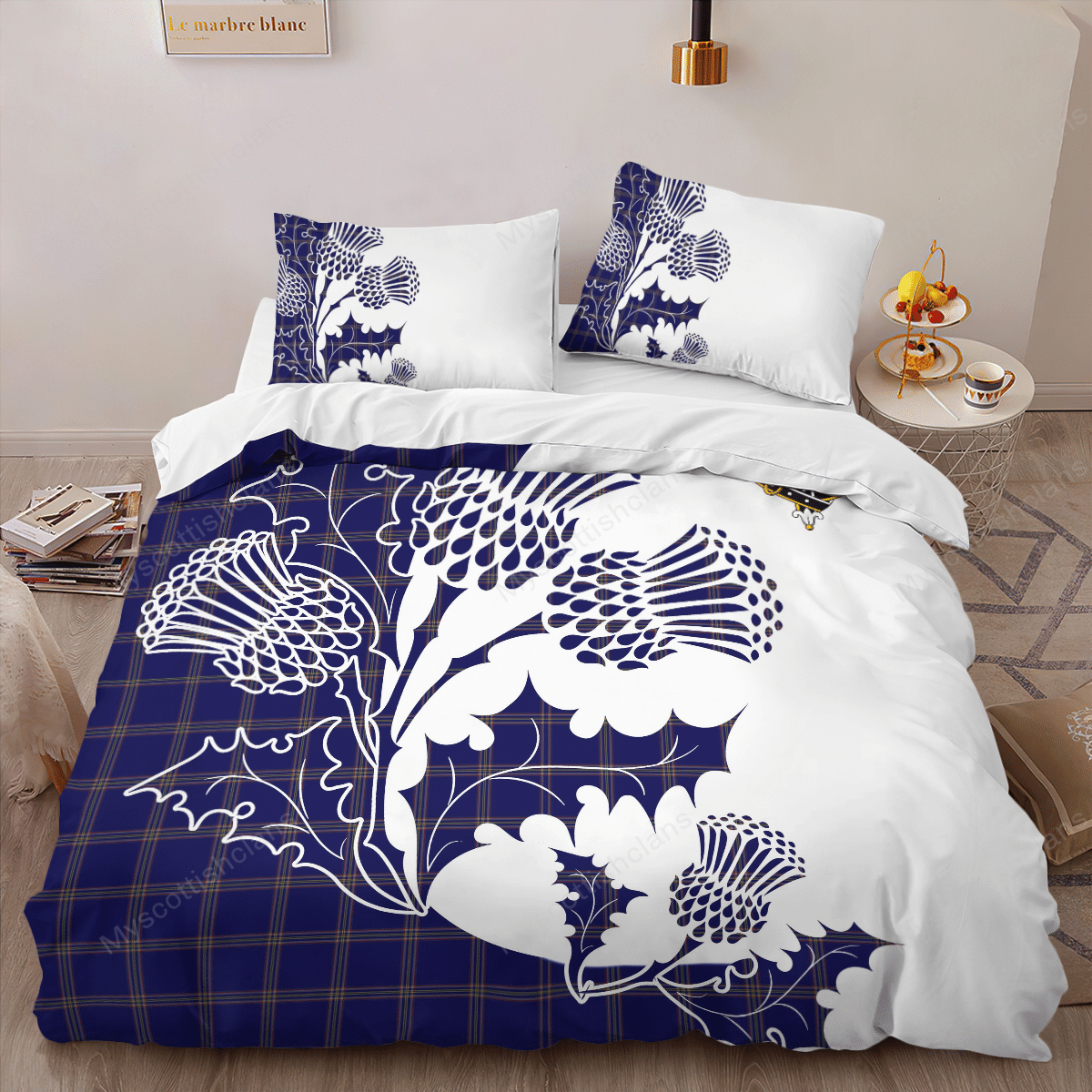 Crichton Tartan Crest Bedding Set - Thistle Style