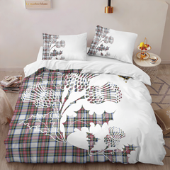 Dennistoun Tartan Crest Bedding Set - Thistle Style