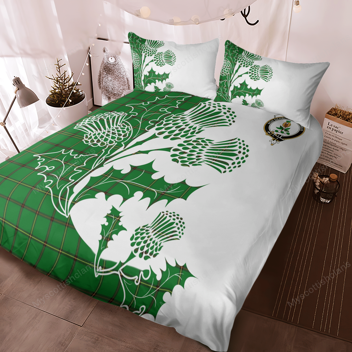 Don Tartan Crest Bedding Set - Thistle Style