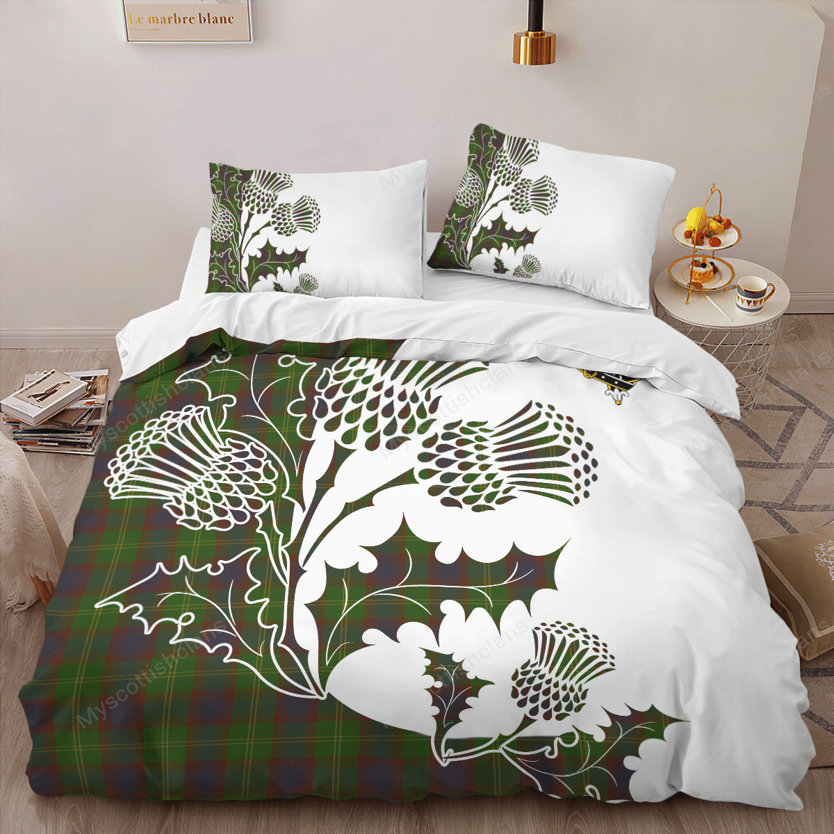 Durie Tartan Crest Bedding Set - Thistle Style