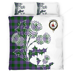 Elphinstone Tartan Crest Bedding Set - Thistle Style