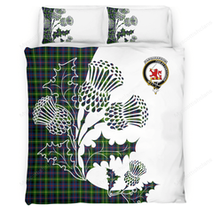 Farquharson Tartan Crest Bedding Set - Thistle Style