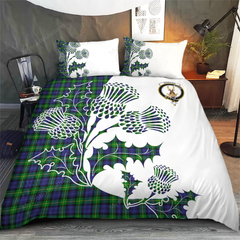 Gordon Tartan Crest Bedding Set - Thistle Style