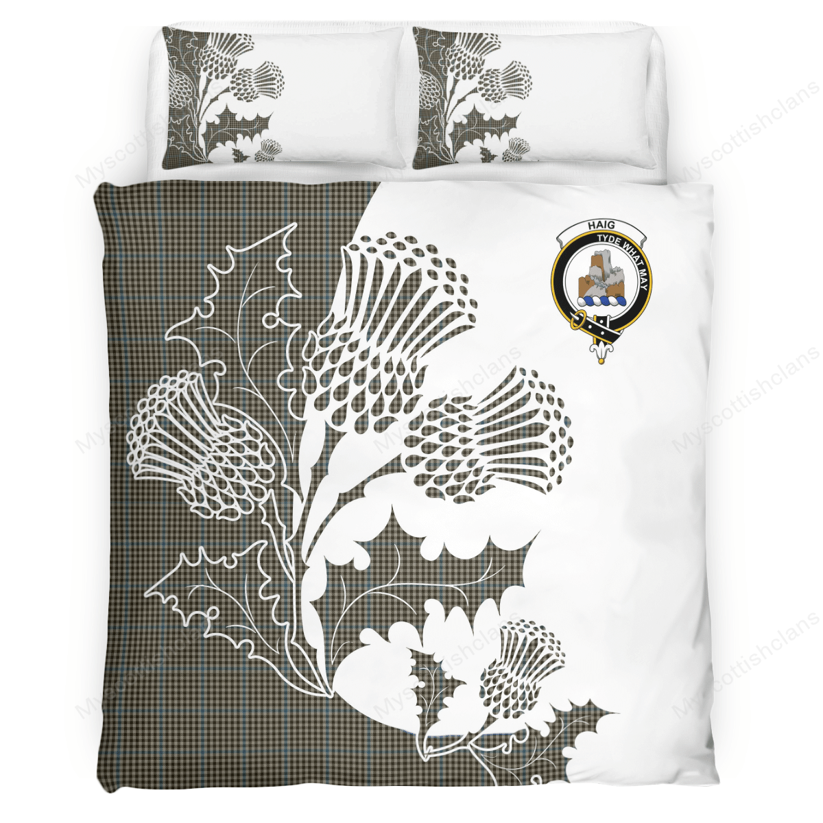 Haig Tartan Crest Bedding Set - Thistle Style