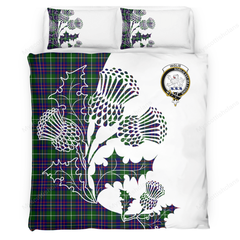 Inglis Tartan Crest Bedding Set - Thistle Style