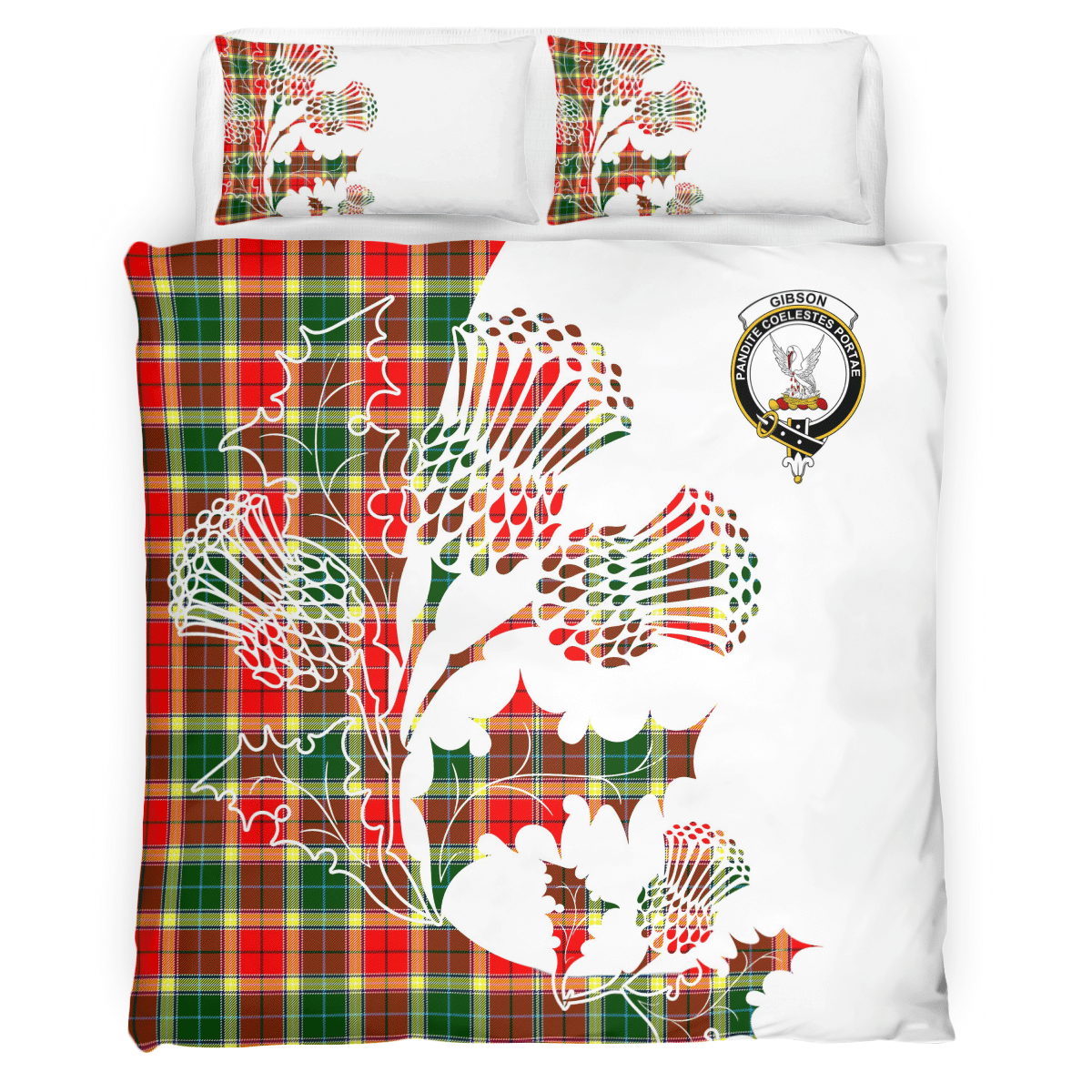 Gibson Tartan Crest Bedding Set - Thistle Style