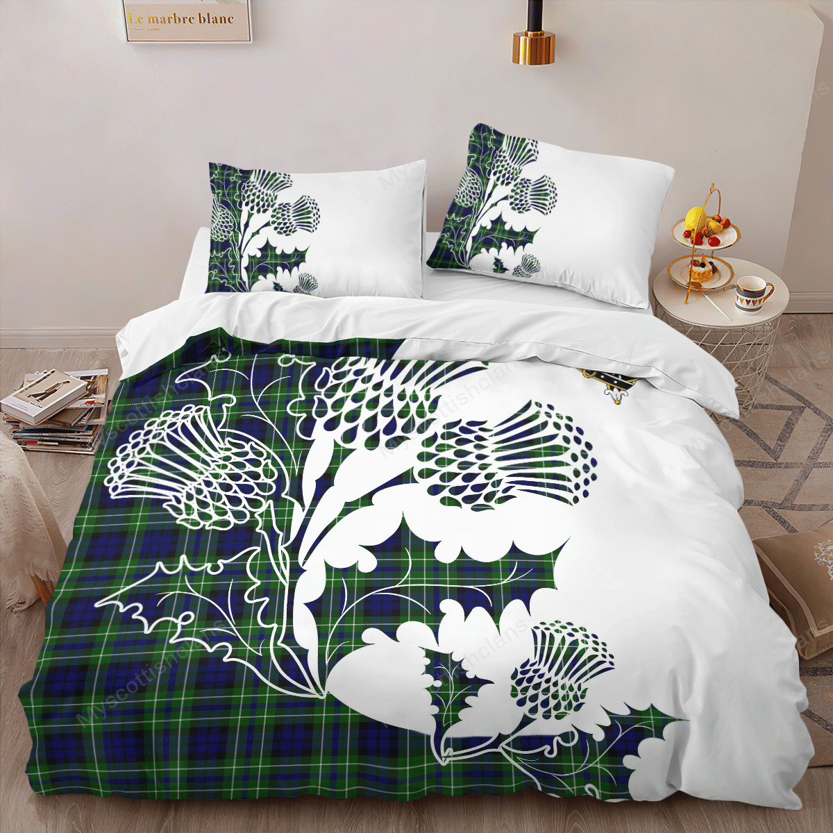 MacNeil of Colonsay Tartan Crest Bedding Set - Thistle Style