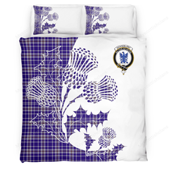 Ochterlony Tartan Crest Bedding Set - Thistle Style