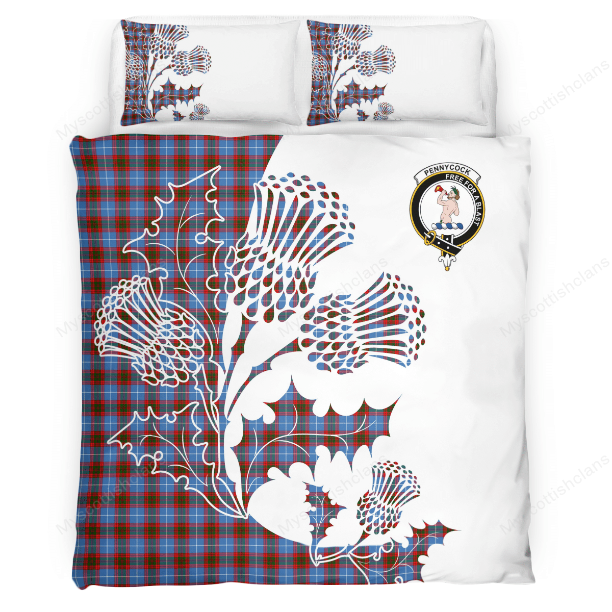 Pennycook Tartan Crest Bedding Set - Thistle Style