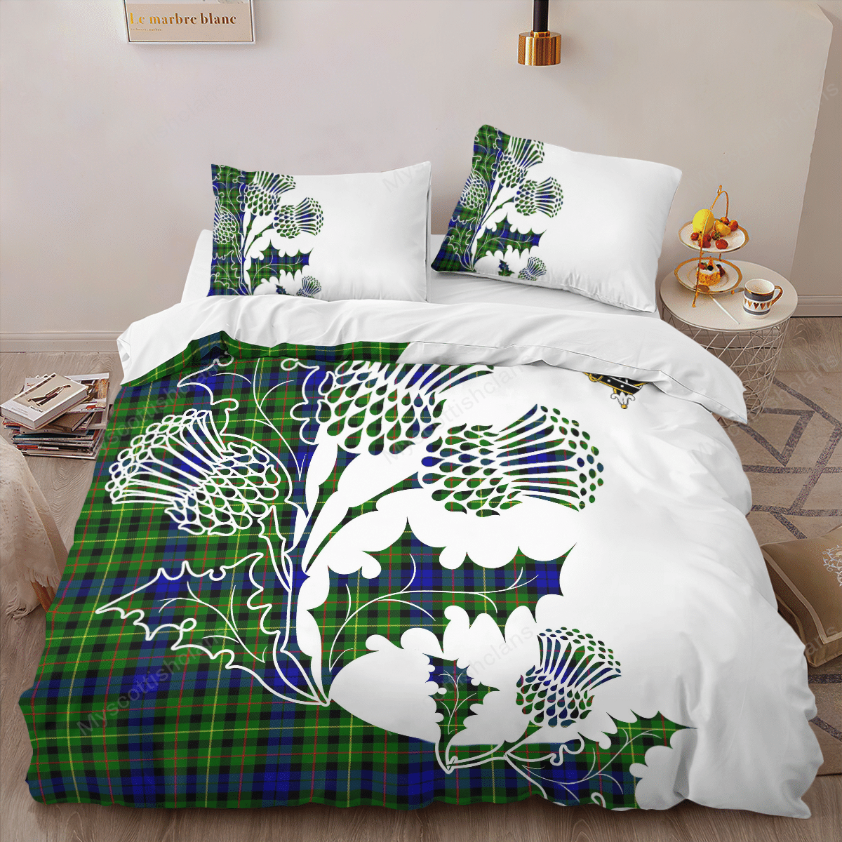 Rollo Tartan Crest Bedding Set - Thistle Style