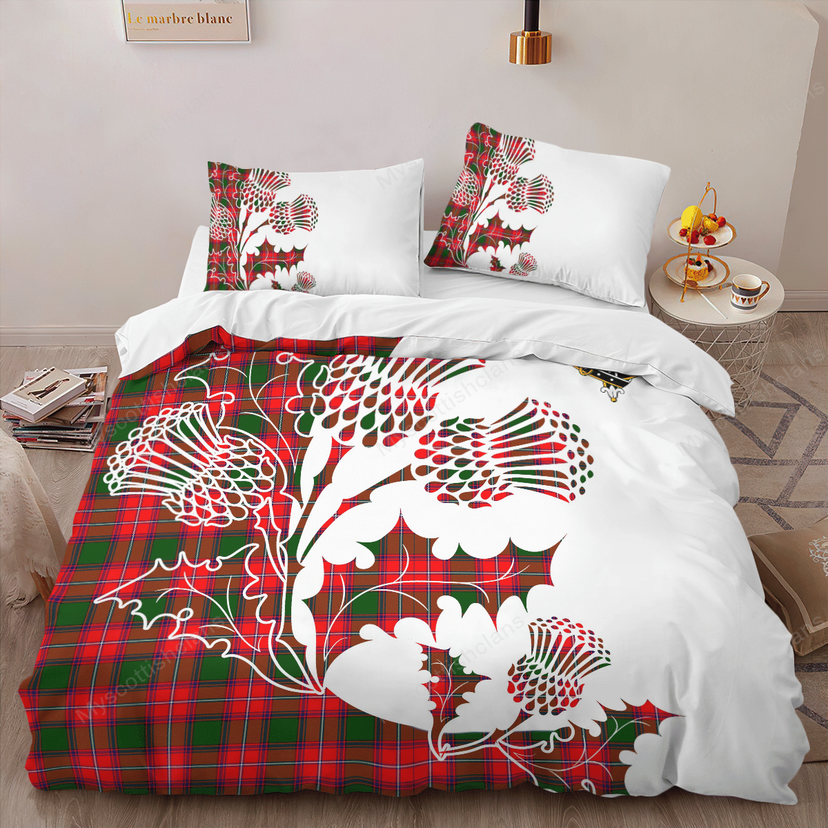 Rattray Tartan Crest Bedding Set - Thistle Style