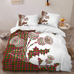 Skene Tartan Crest Bedding Set - Thistle Style