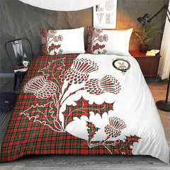 Stewart (of Appin) Tartan Crest Bedding Set - Thistle Style