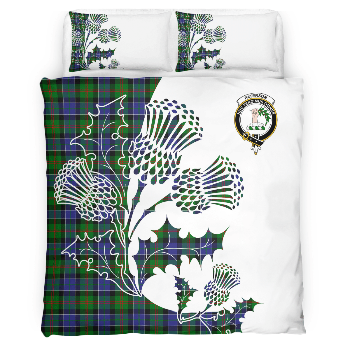 Paterson Tartan Crest Bedding Set - Thistle Style