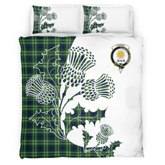 Purves Tartan Crest Bedding Set - Thistle Style